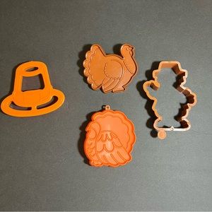 Hallmark+ Unbranded: Fall (4) Plastic Cookie Cutters - 1980'S Vintage